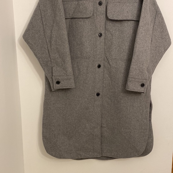 ZARA Long Overshirt Jacket  Wool Blend Coat Bloggers Favorite Gray - Picture 7 of 9